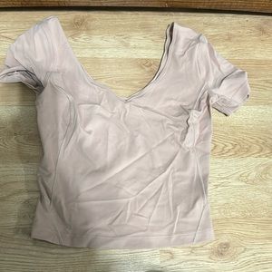lululemon align tee-color nude- size 2